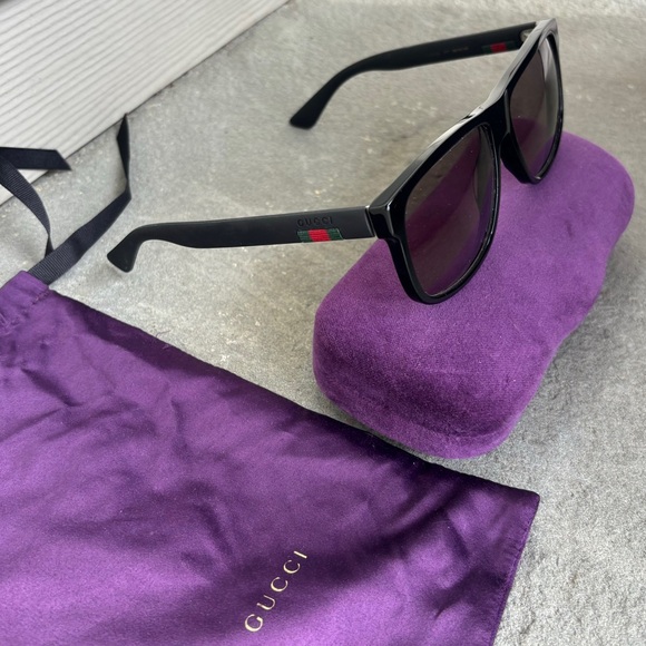 Gucci Logo Stripe Sunglasses GG0010S - Picture 2 of 7